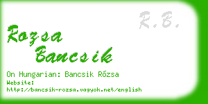 rozsa bancsik business card